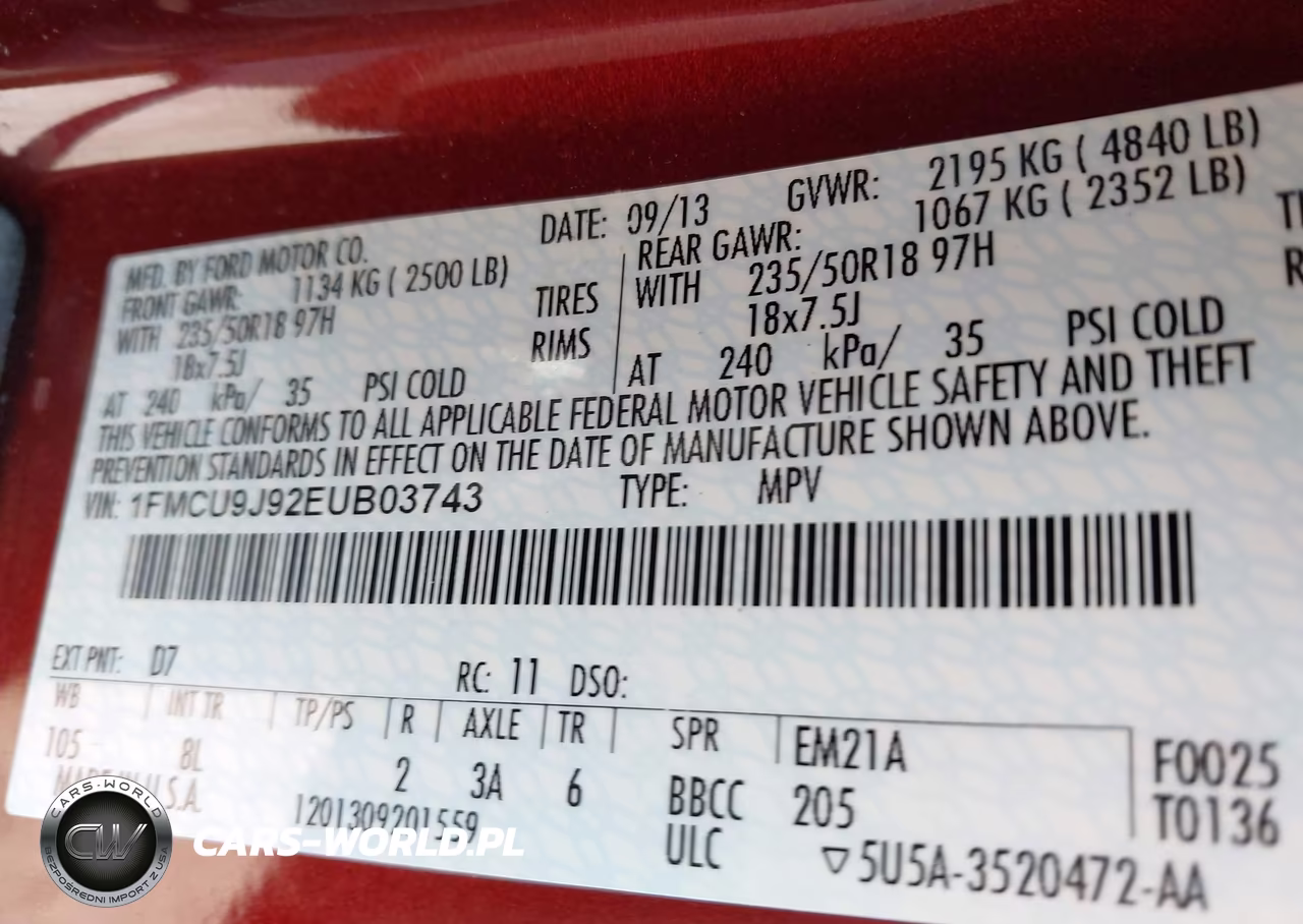 2014 Ford Escape Titanium VIN:1FMCU9J92EUB03743 - 9