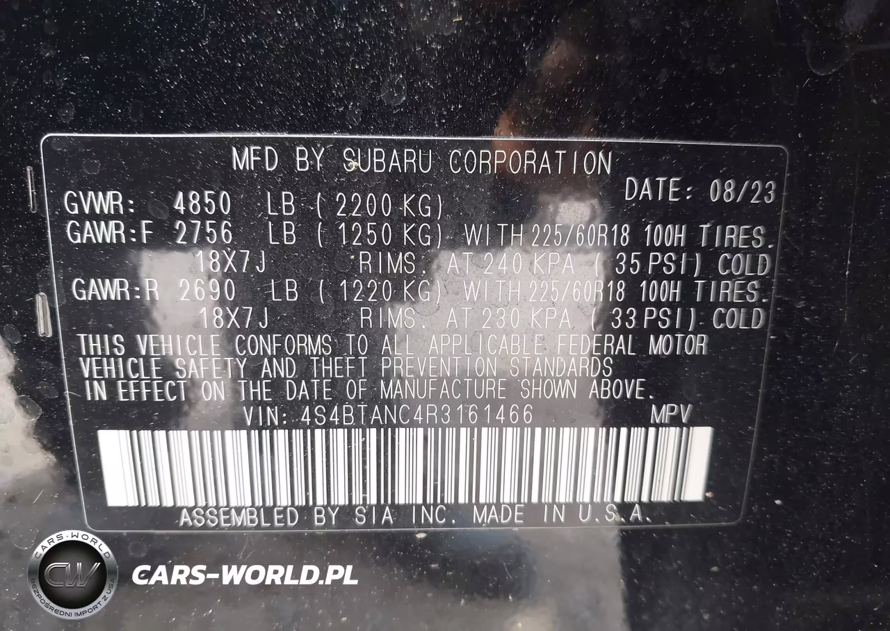 2024 Subaru Outback Limited VIN:4S4BTANC4R3161466 - 9