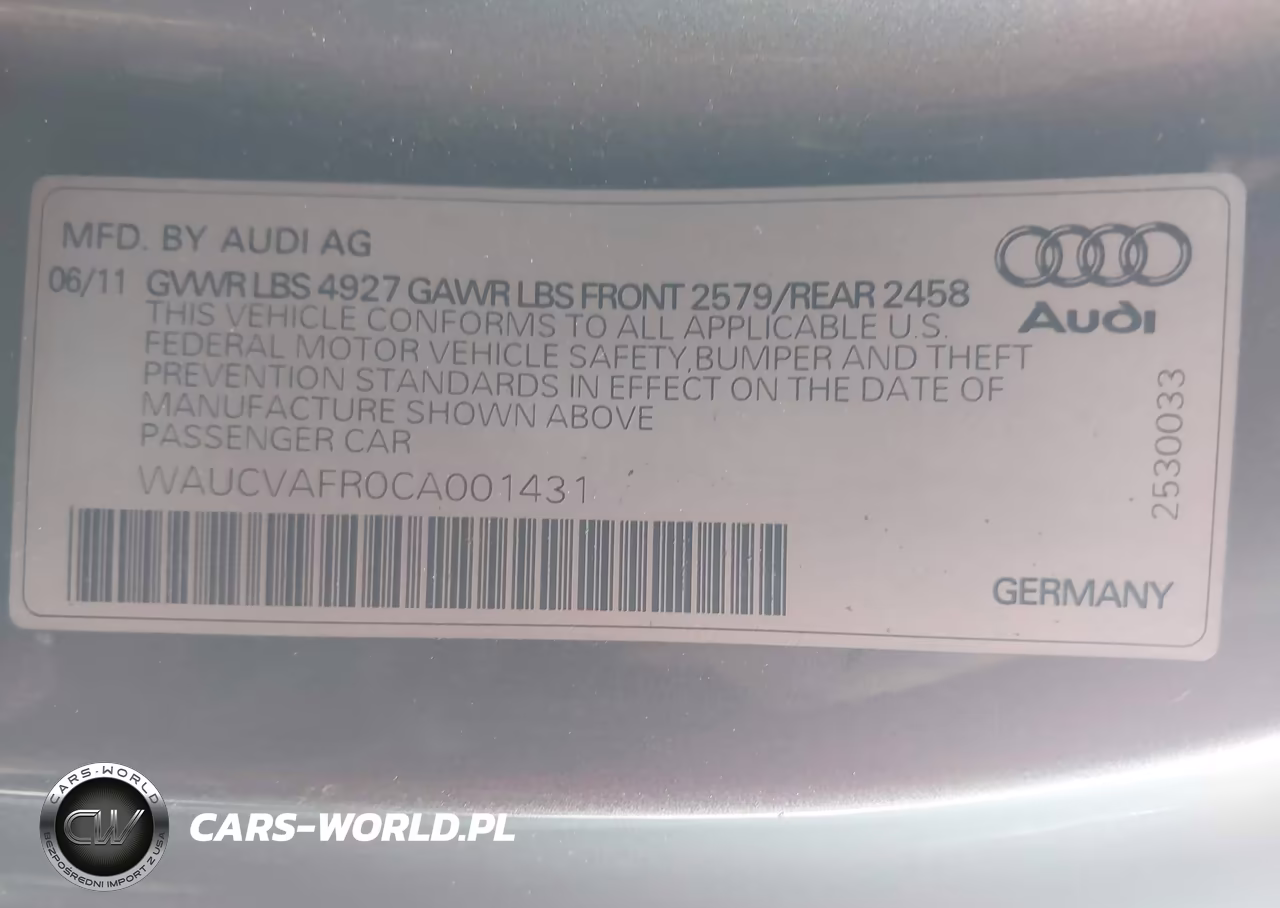 2012 Audi S5 Premium Plus VIN:WAUCVAFR0CA001431 - 9