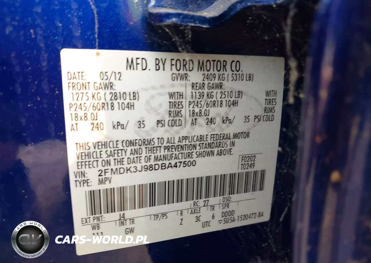2013 Ford Edge Sel VIN:2FMDK3J98DBA47500 - 9