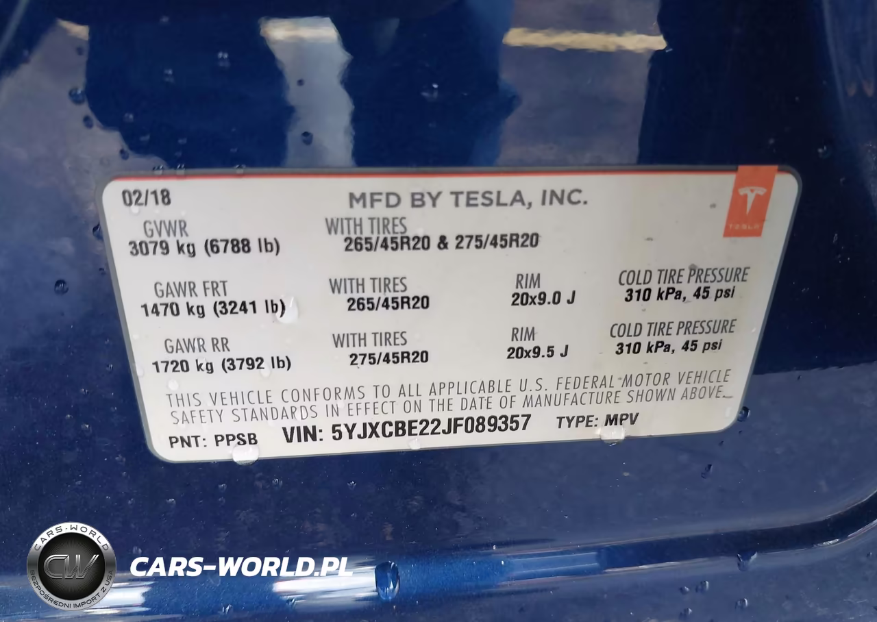 2018 Tesla Model X 100D-75D-P100D VIN:5YJXCBE22JF089357 - 9