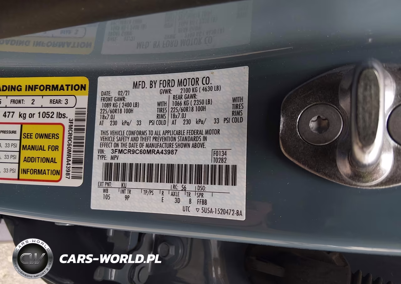 2021 Ford Bronco Sport Outer Banks VIN:3FMCR9C60MRA43987 - 9