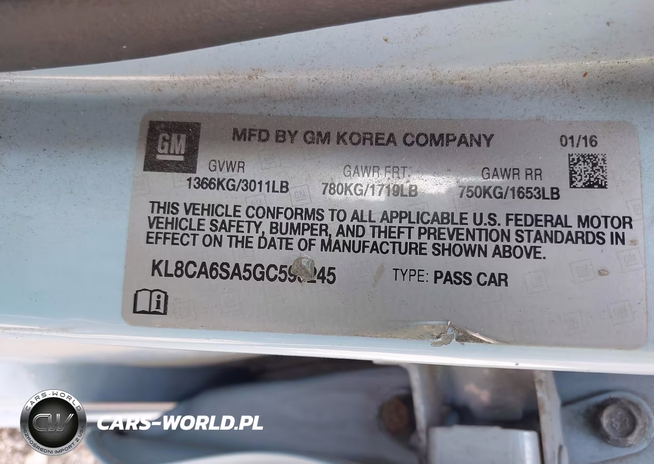 2016 Chevrolet Spark Ls Manual VIN:KL8CA6SA5GC593245 - 9