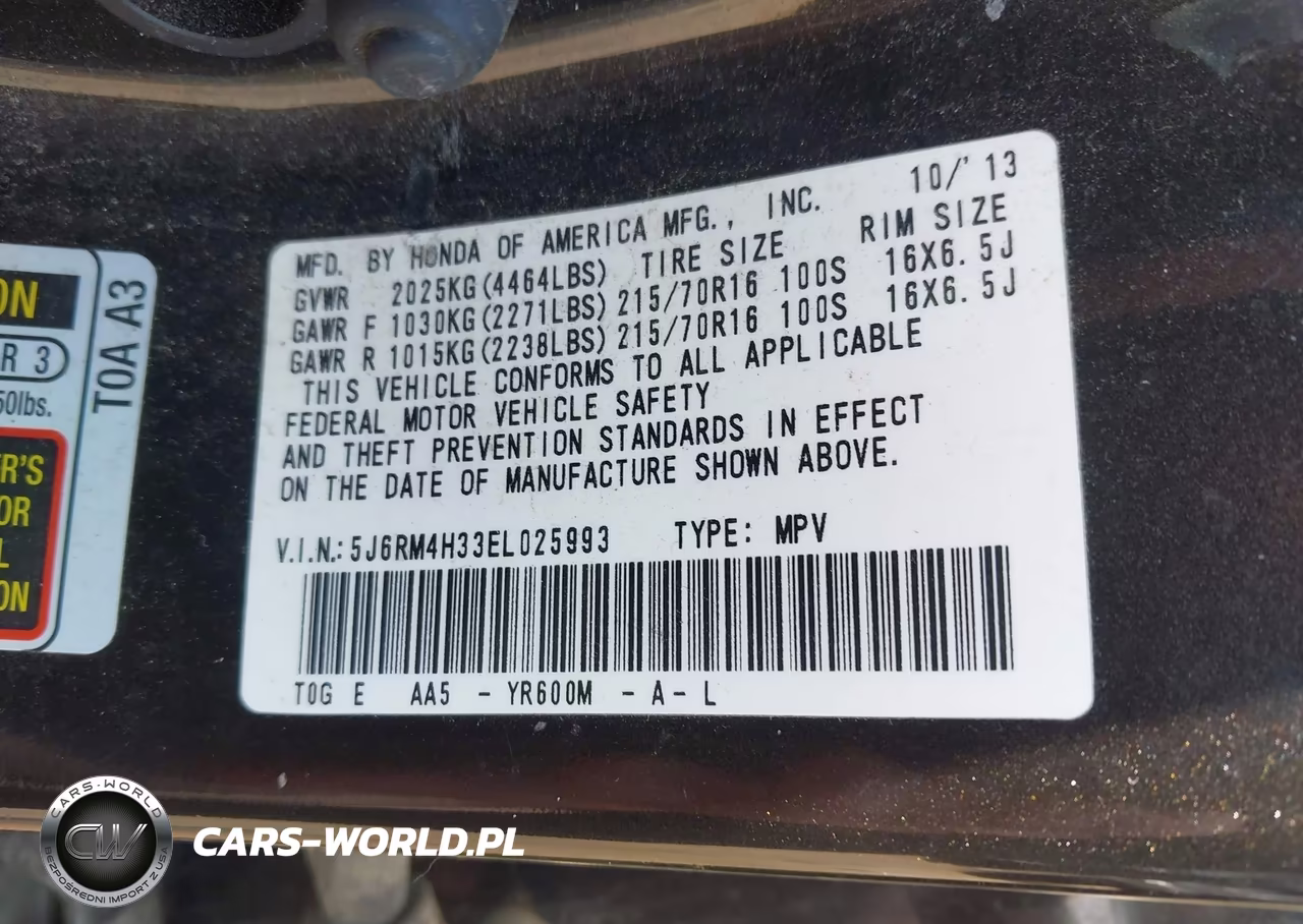 2014 Honda Cr-V Lx VIN:5J6RM4H33EL025993 - 9
