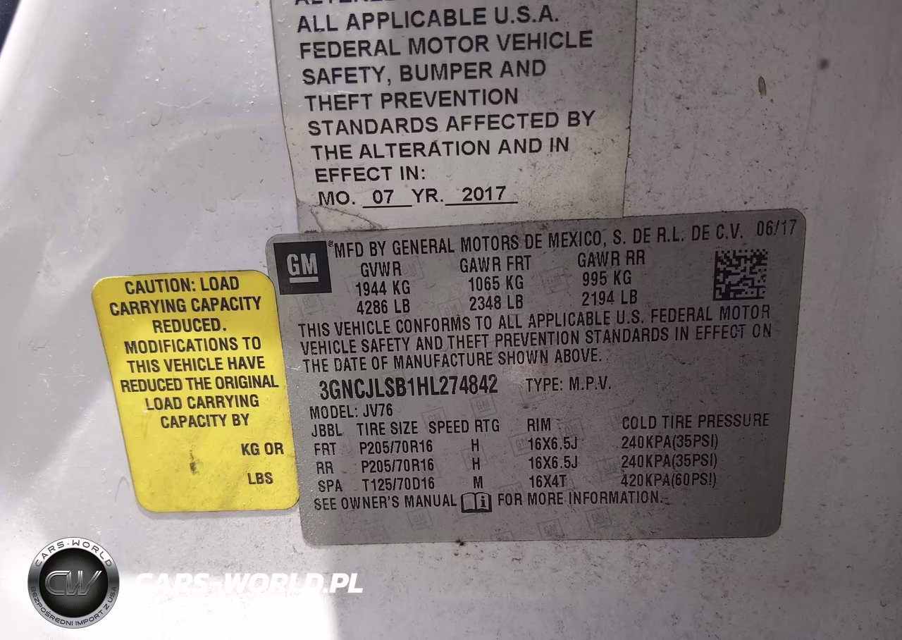 2017 Chevrolet Trax Lt VIN:3GNCJLSB1HL274842 - 9