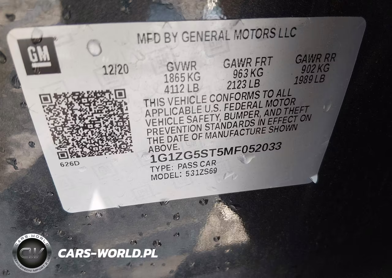 2021 Chevrolet Malibu Fwd Rs VIN:1G1ZG5ST5MF052033 - 9
