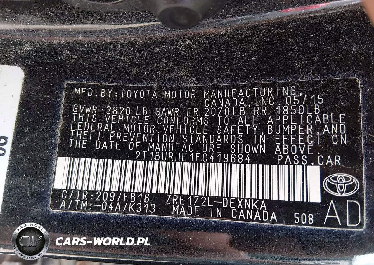 2015 Toyota Corolla Le VIN:2T1BURHE1FC419684 - 9