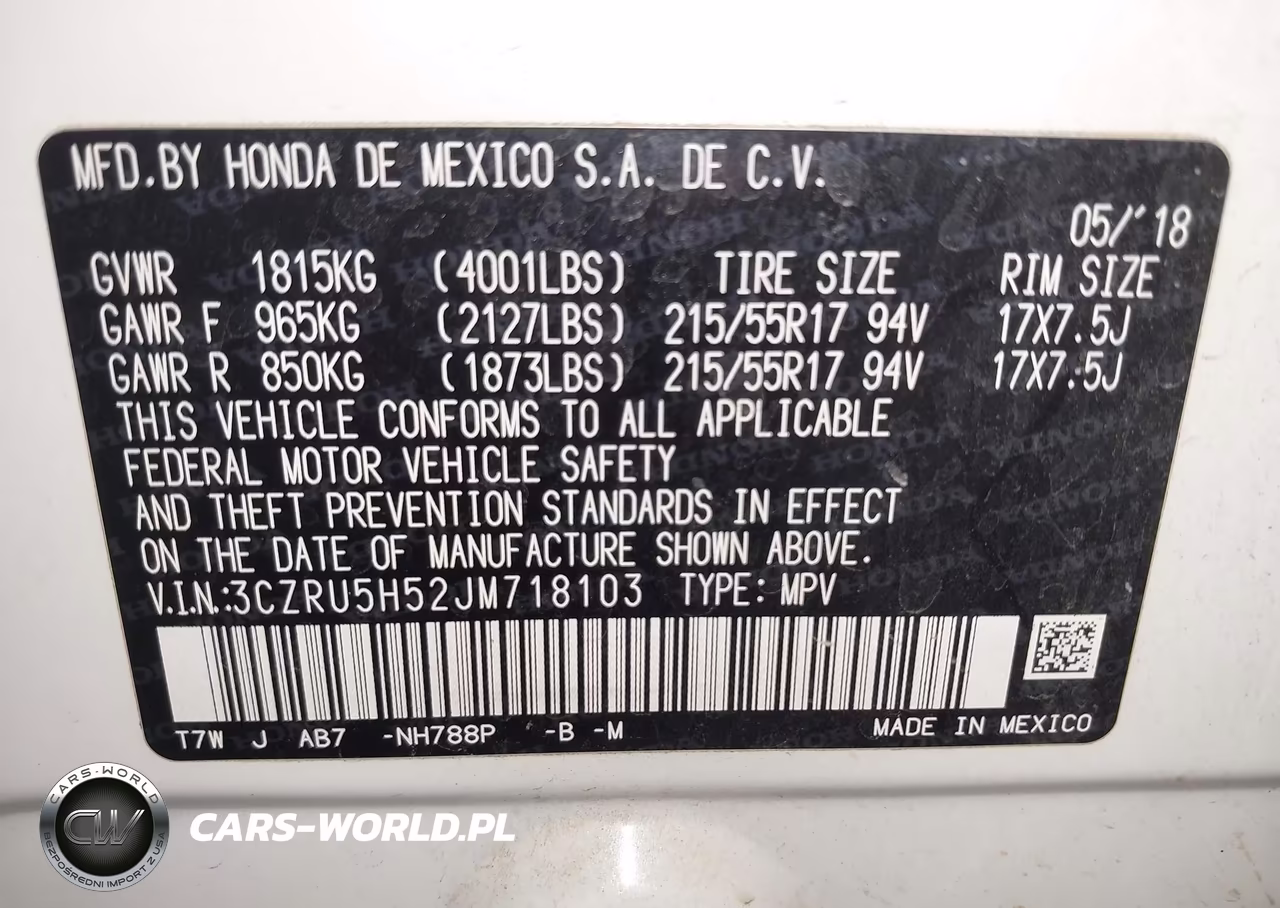 2018 Honda Hr-V Ex VIN:3CZRU5H52JM718103 - 9