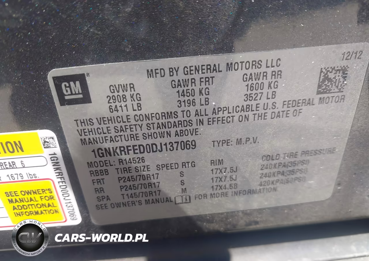 2013 Chevrolet Traverse Ls VIN:1GNKRFED0DJ137069 - 9