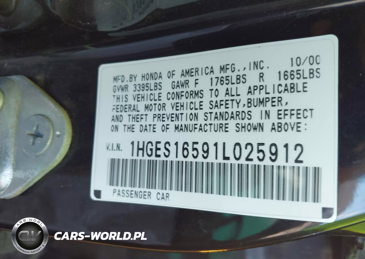 2001 Honda Civic Lx VIN:1HGES16591L025912 - 9