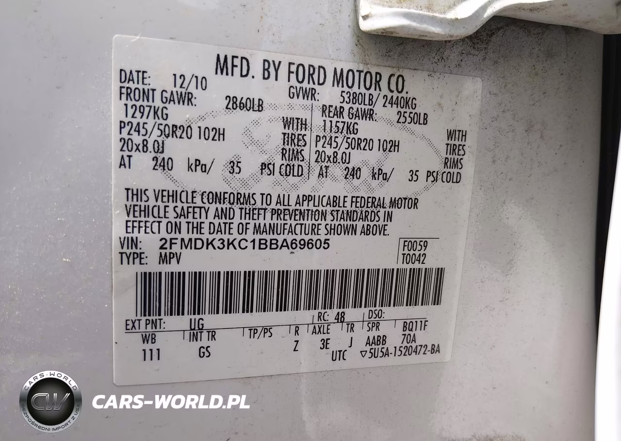 2011 Ford Edge Limited VIN:2FMDK3KC1BBA69605 - 9