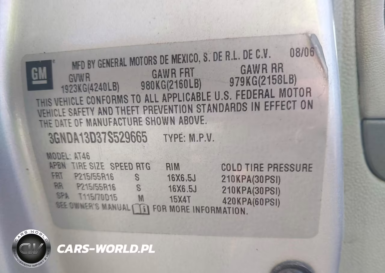 2007 Chevrolet Hhr Ls VIN:3GNDA13D37S529665 - 9