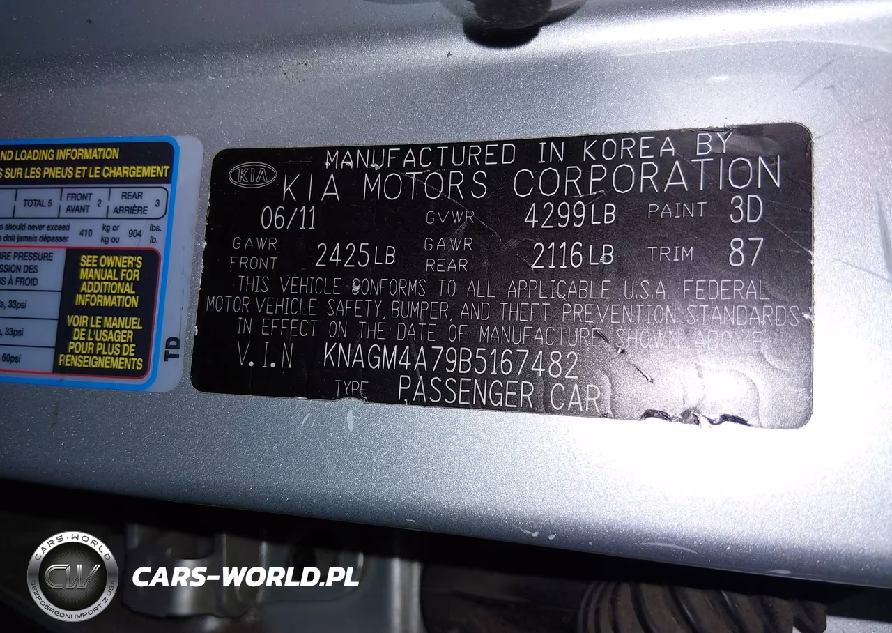 2011 Kia Optima Lx VIN:KNAGM4A79B5167482 - 9