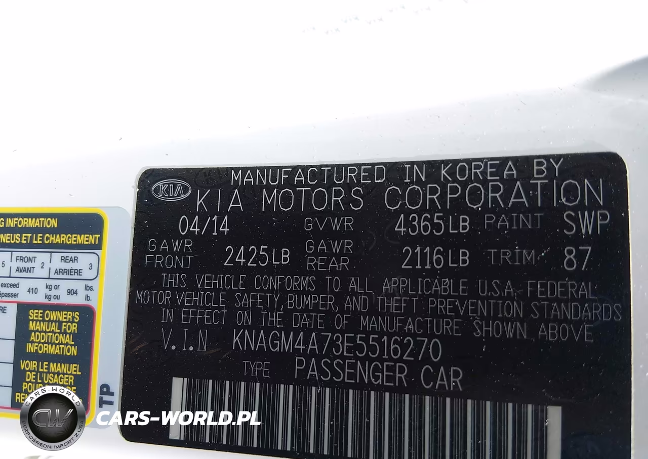 2014 Kia Optima Lx VIN:KNAGM4A73E5516270 - 9