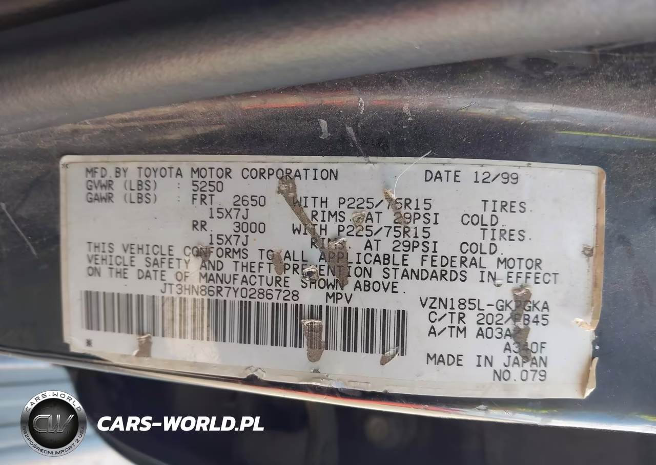 2000 Toyota 4Runner Sr5 V6 VIN:JT3HN86R7Y0286728 - 9