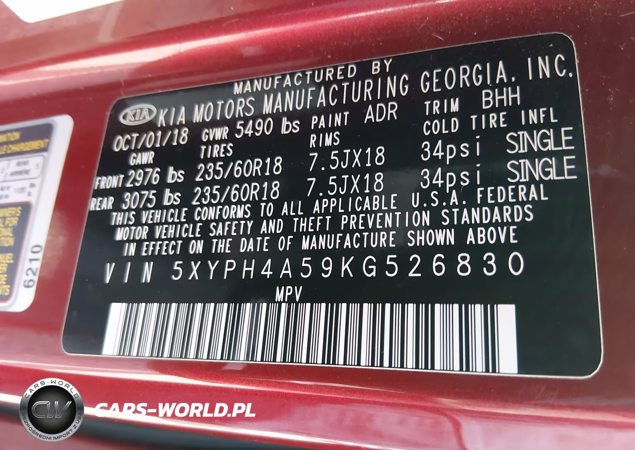 2019 Kia Sorento 3.3L Ex VIN:5XYPH4A59KG526830 - 9