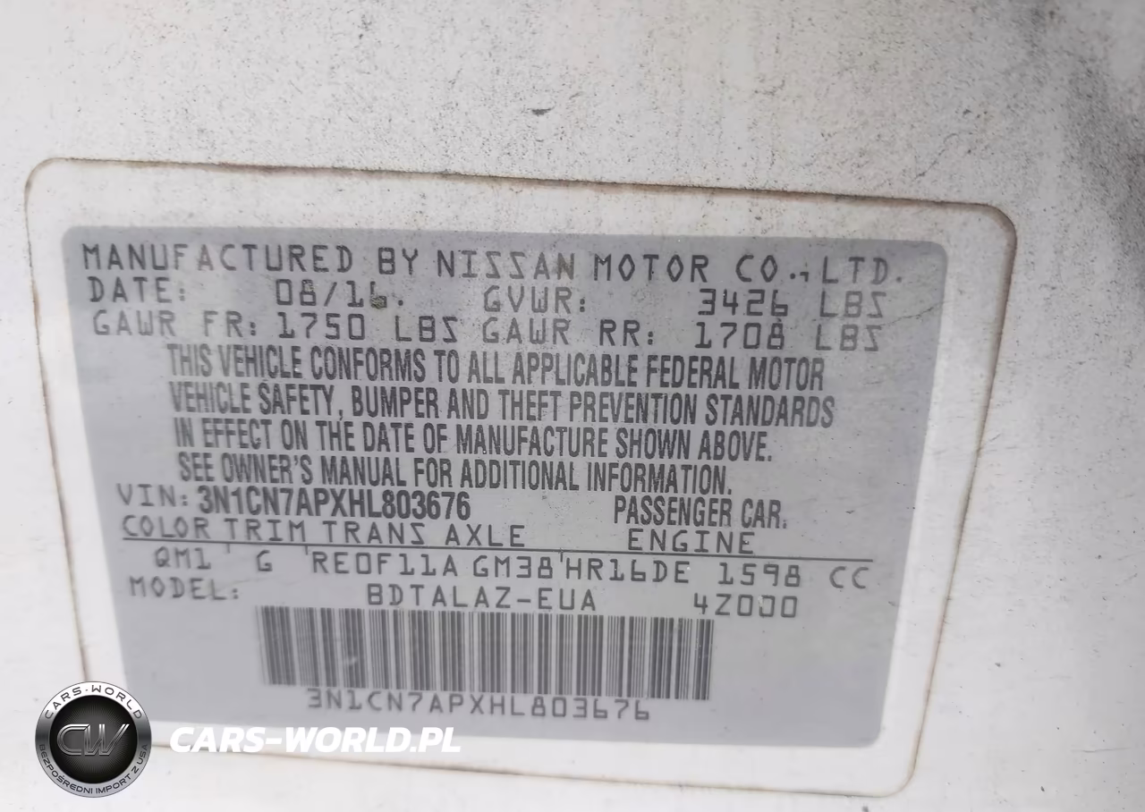 2017 Nissan Versa 1.6 S+ VIN:3N1CN7APXHL803676 - 9