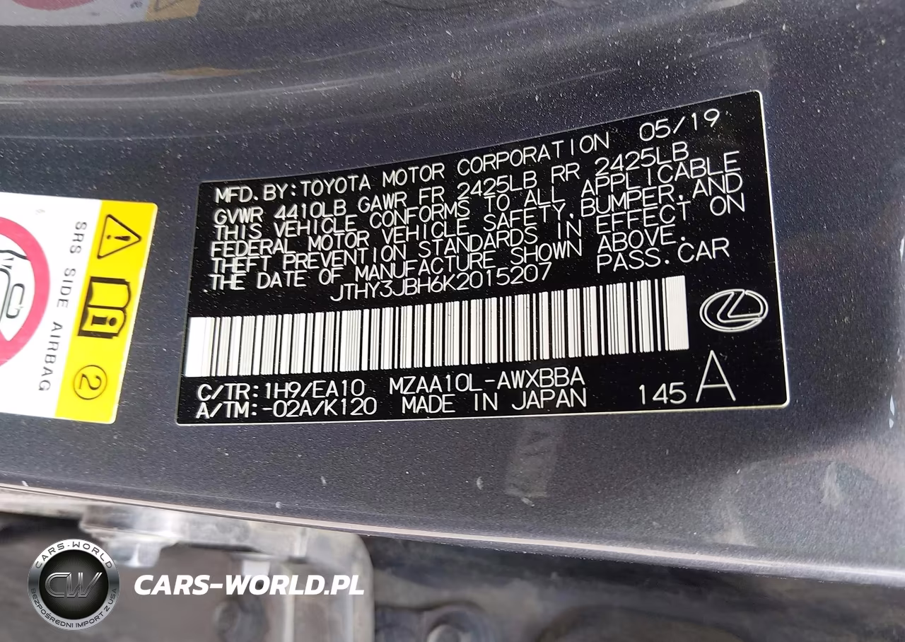 2019 Lexus Ux 200 VIN:JTHY3JBH6K2015207 - 9