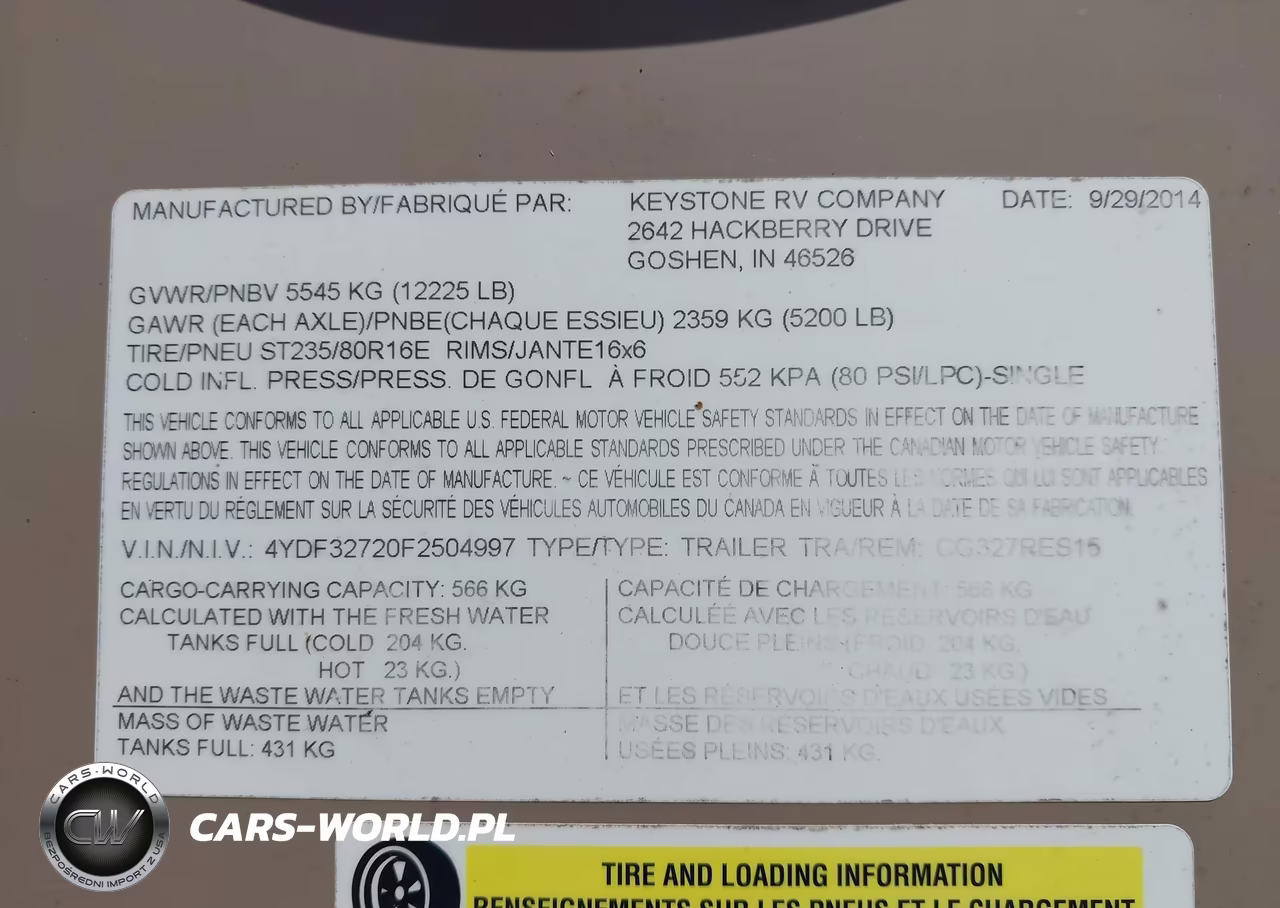 2015 Keystone Rv Other VIN:4YDF32720F2504997 - 9