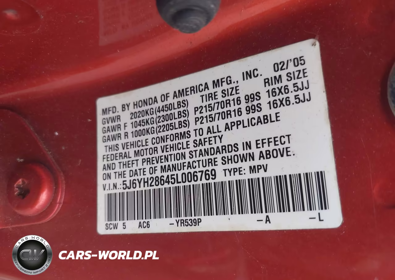 2005 Honda Element Ex VIN:5J6YH28645L006769 - 9