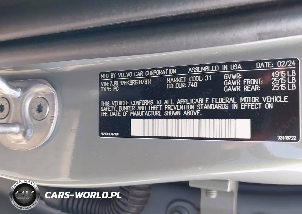 2024 Volvo S60 B5 Core Dark Theme VIN:7JRL12FK9RG317814 - 9