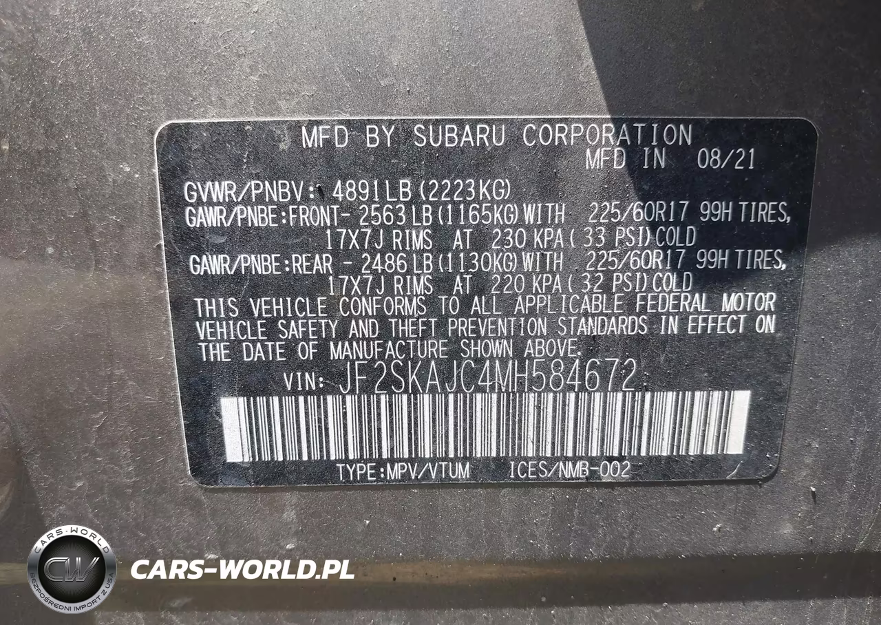 2021 Subaru Forester Premium VIN:JF2SKAJC4MH584672 - 9