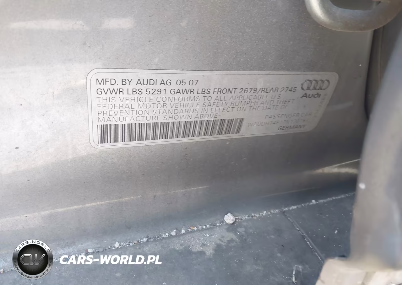 2007 Audi A6 3.2 VIN:WAUDH74F17N170783 - 9