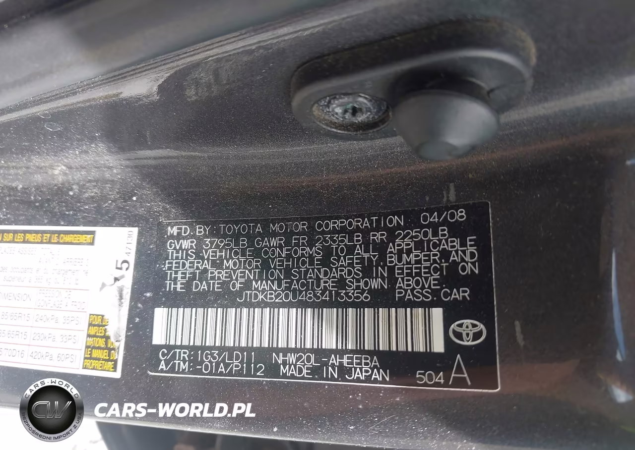 2008 Toyota Prius VIN:JTDKB20U483413356 - 9