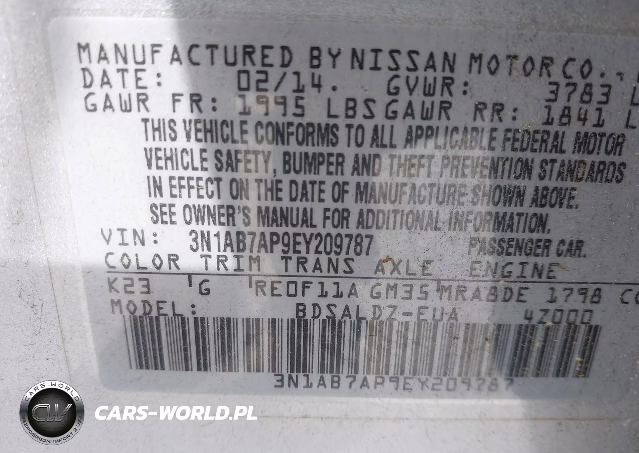2014 Nissan Sentra Fe+ S-Fe+ Sv-S-Sl-Sr-Sv VIN:3N1AB7AP9EY209787 - 9