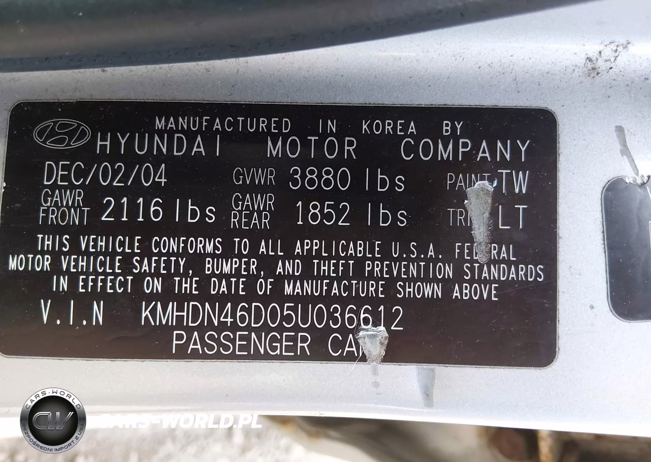 2005 Hyundai Elantra Gls-Gt VIN:KMHDN46D05U036612 - 9
