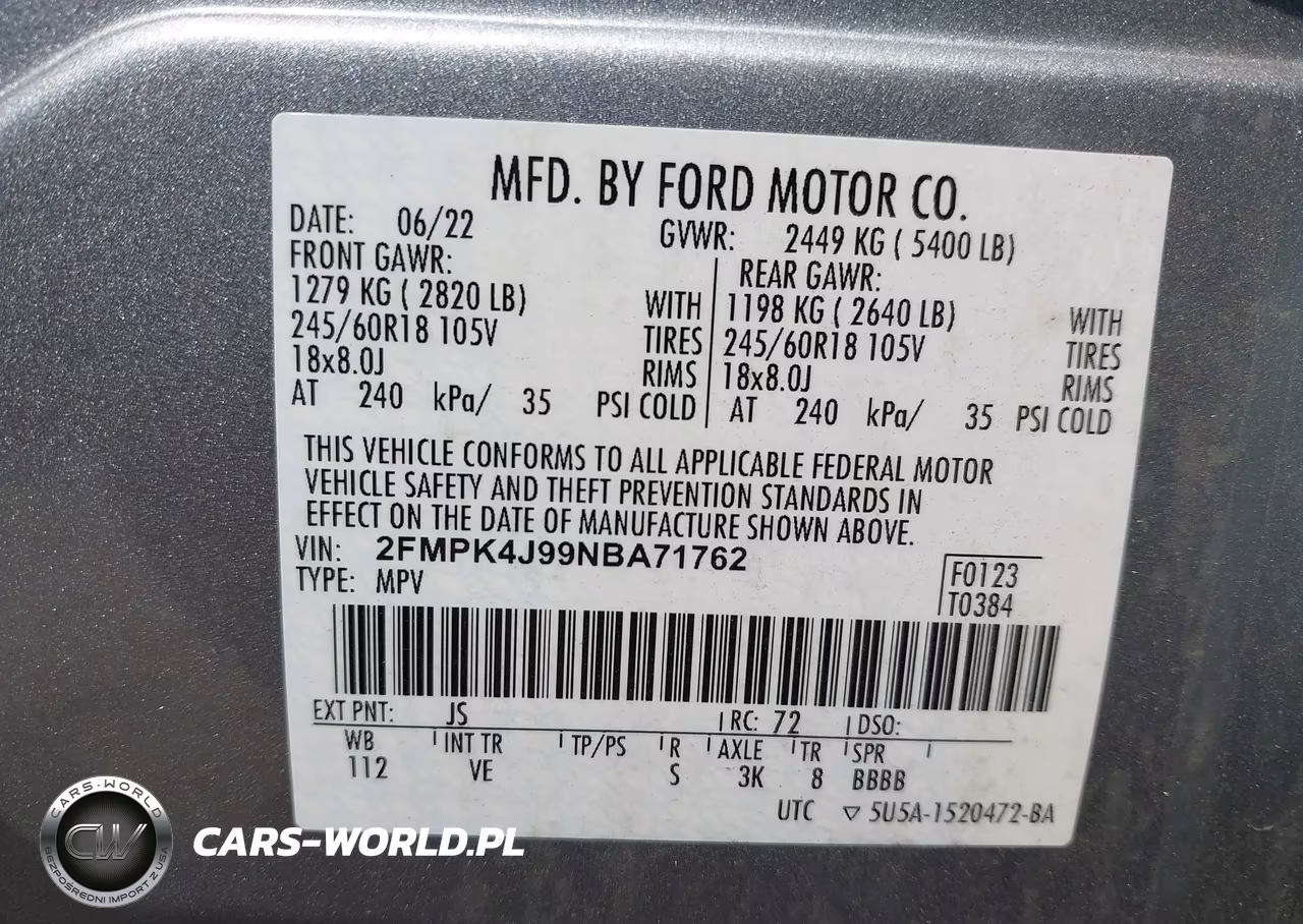2022 Ford Edge Sel VIN:2FMPK4J99NBA71762 - 9