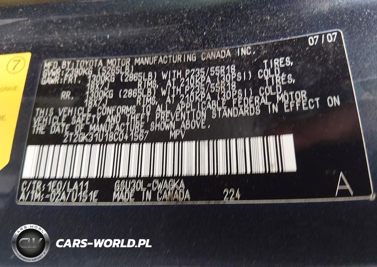 2008 Lexus Rx 350 VIN:2T2GK31U18C041567 - 9