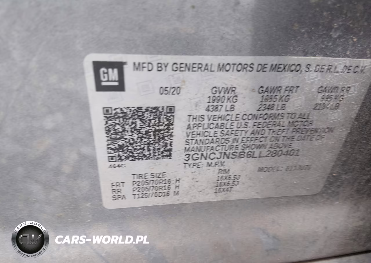 2020 Chevrolet Trax Awd Ls VIN:3GNCJNSB6LL280401 - 9