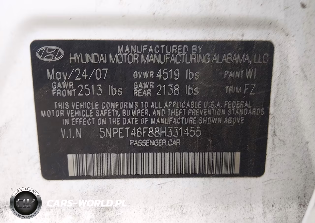 2008 Hyundai Sonata Gls V6 VIN:5NPET46F88H331455 - 9