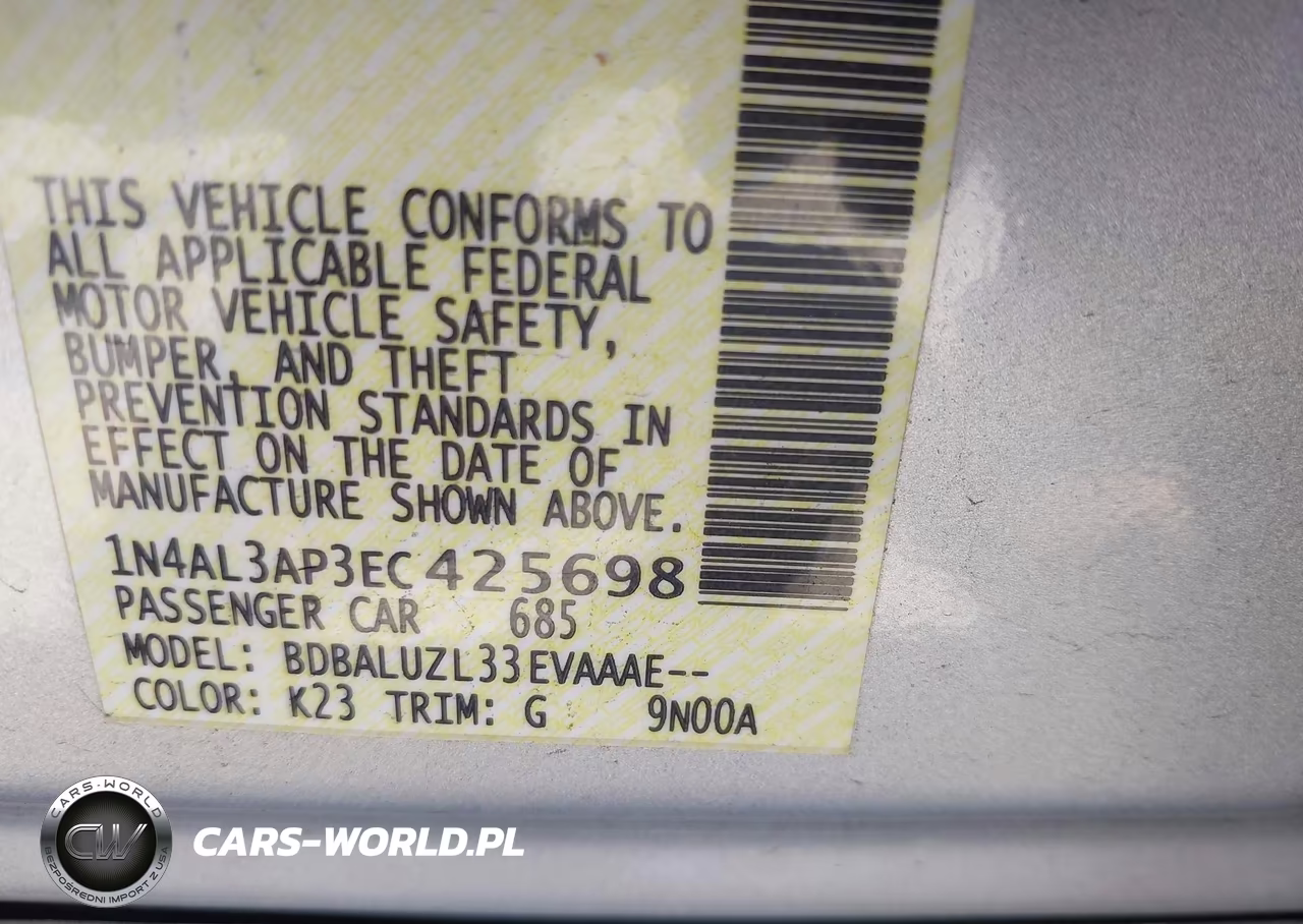 2014 Nissan Altima 2.5 Sv VIN:1N4AL3AP3EC425698 - 9