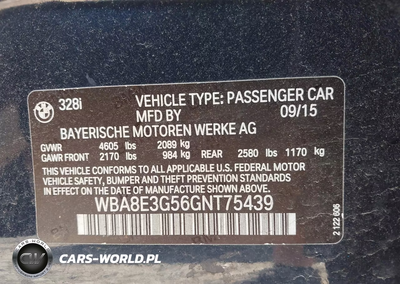 2016 BMW 328I xDrive VIN:WBA8E3G56GNT75439 - 9