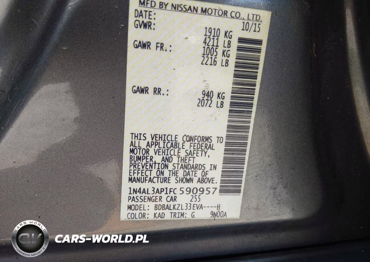 2015 Nissan Altima 2.5 Sv VIN:1N4AL3AP1FC590957 - 9