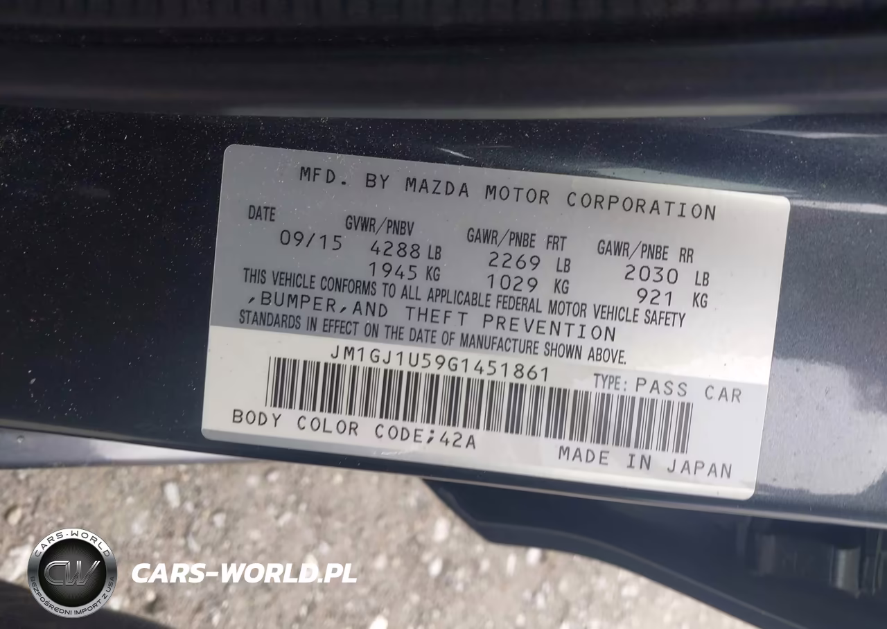 2016 Mazda Mazda6 VIN:JM1GJ1U59G1451861 - 9
