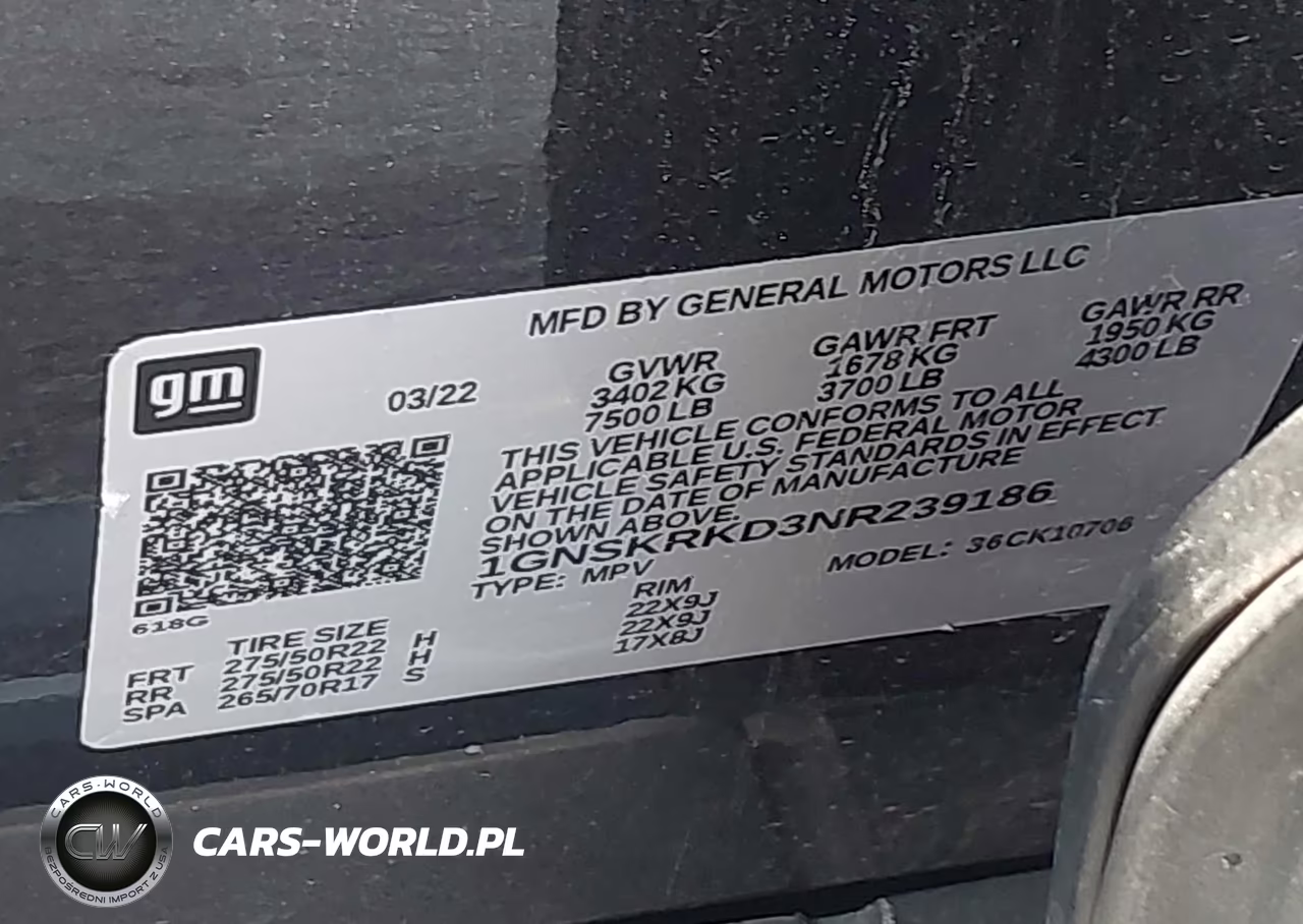 2022 Chevrolet Tahoe 4Wd Rst VIN:1GNSKRKD3NR239186 - 9