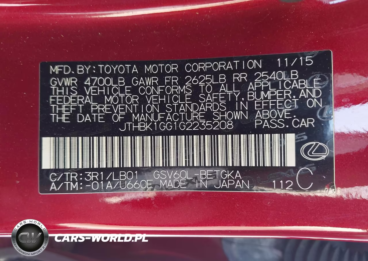 2016 Lexus Es 350 VIN:JTHBK1GG1G2235208 - 9