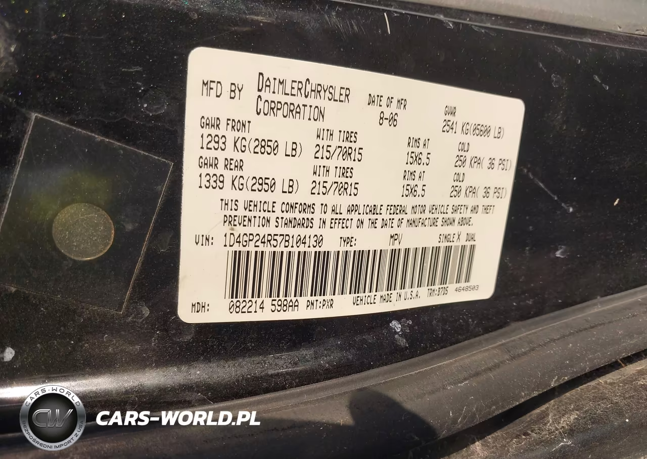 2007 Dodge Grand Caravan Se VIN:1D4GP24R57B104130 - 9