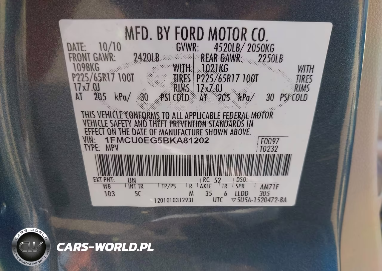 2011 Ford Escape Limited VIN:1FMCU0EG5BKA81202 - 9