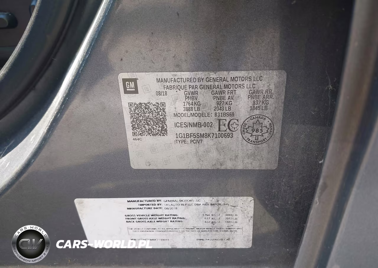 2019 Chevrolet Cruze Premier VIN:1G1BF5SM8K7100693 - 9