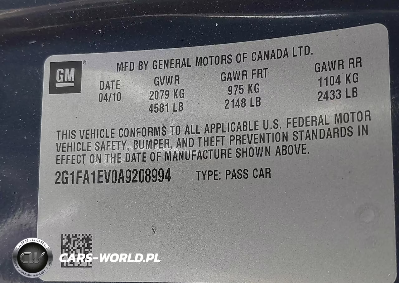 2010 Chevrolet Camaro 1Ls VIN:2G1FA1EV0A9208994 - 9