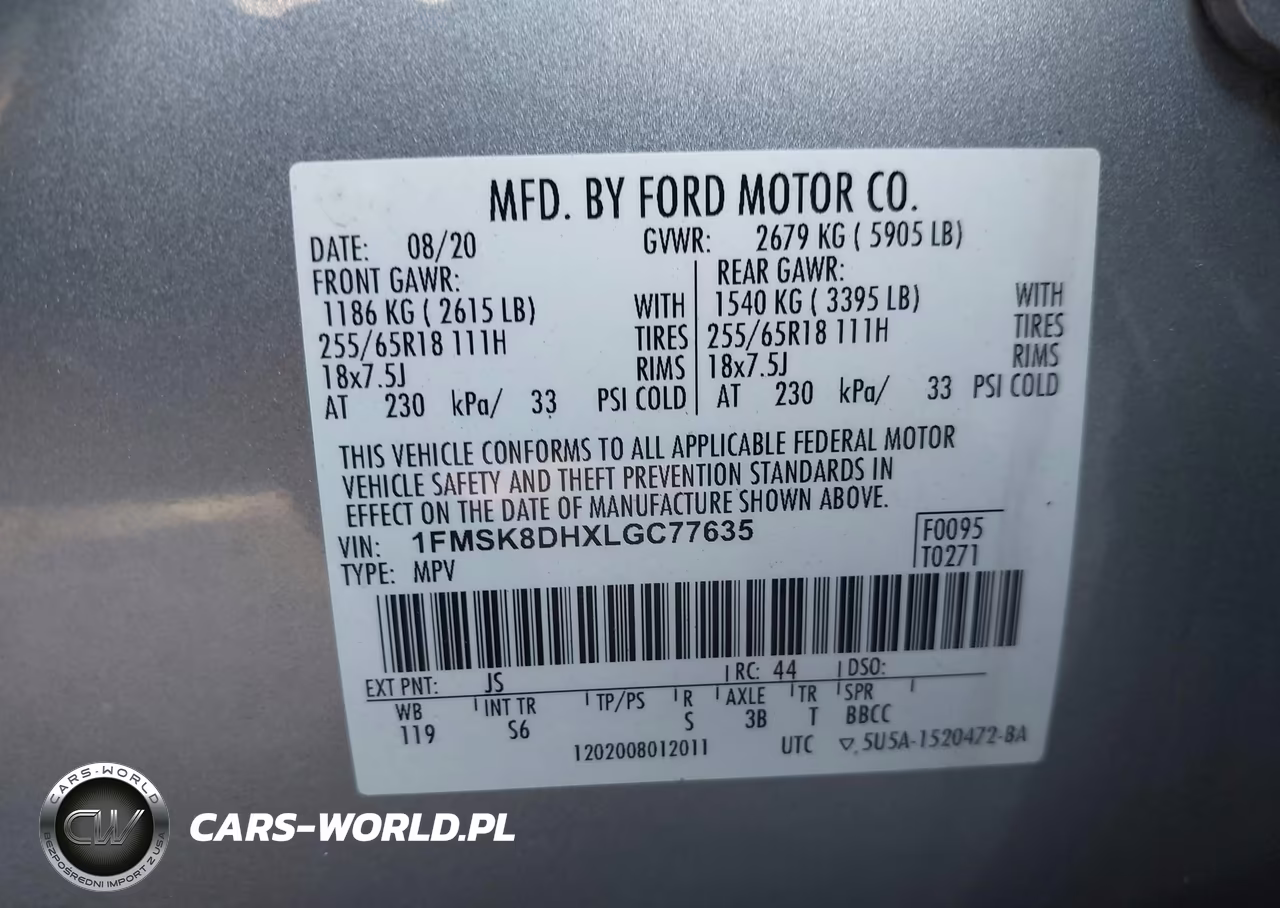 2020 Ford Explorer Xlt VIN:1FMSK8DHXLGC77635 - 9