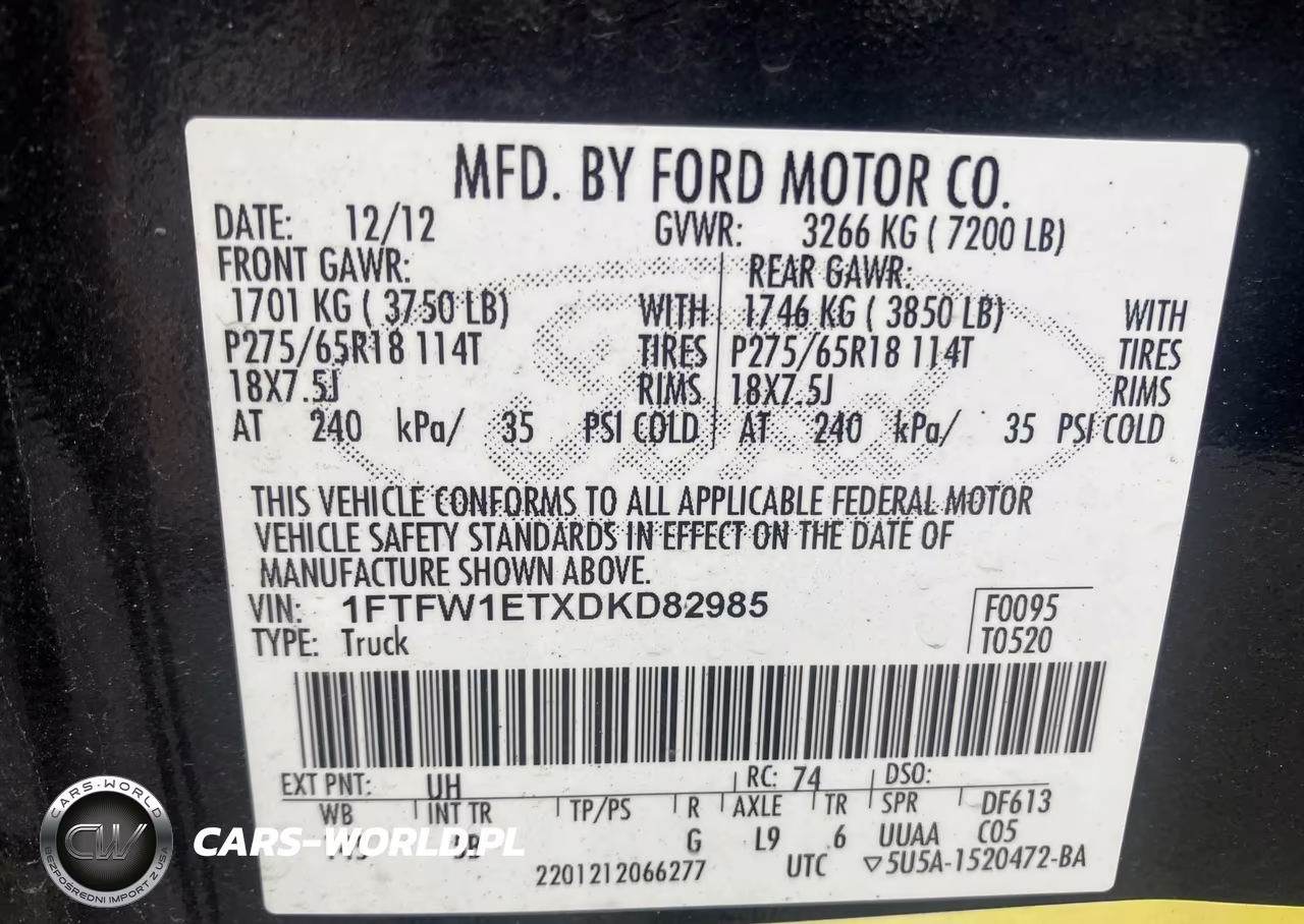 2013 Ford F-150 Fx4 VIN:1FTFW1ETXDKD82985 - 9