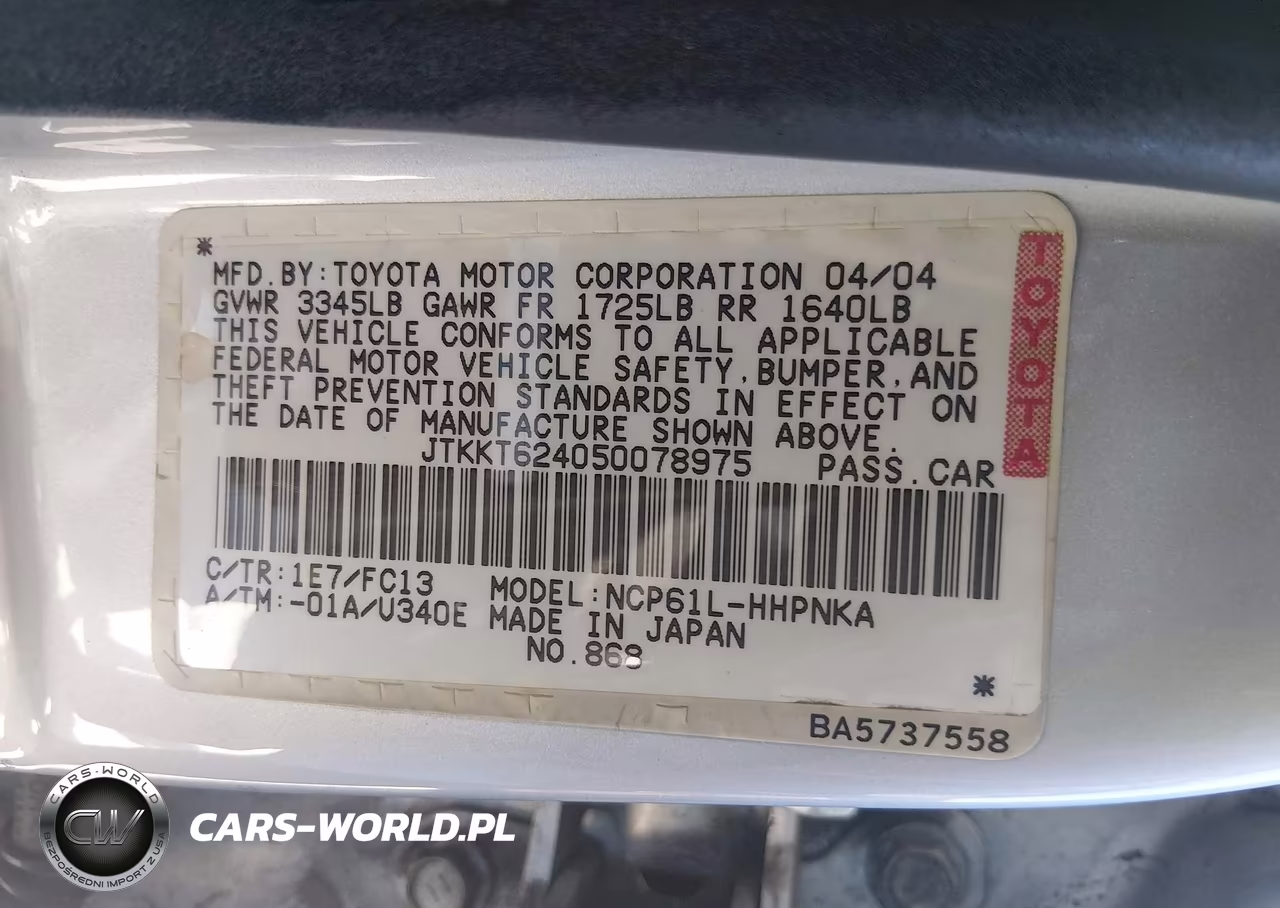 2005 Scion Xa VIN:JTKKT624050078975 - 9