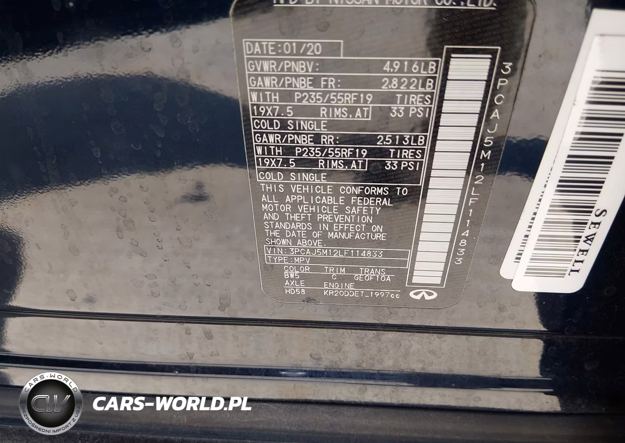 2020 Infiniti Qx50 Essential VIN:3PCAJ5M12LF114833 - 9