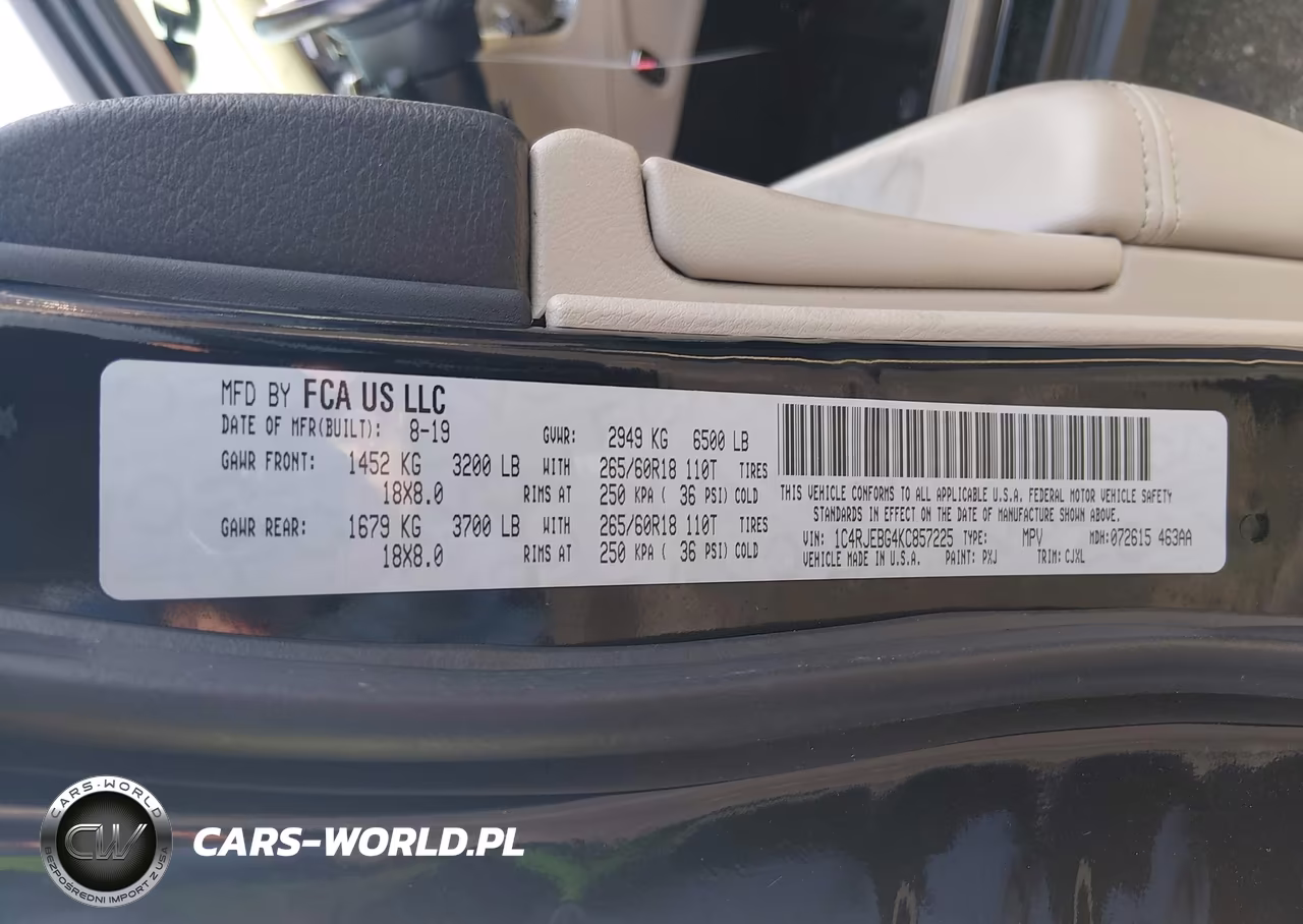 2019 Jeep Grand Cherokee Limited 4X2 VIN:1C4RJEBG4KC857225 - 9