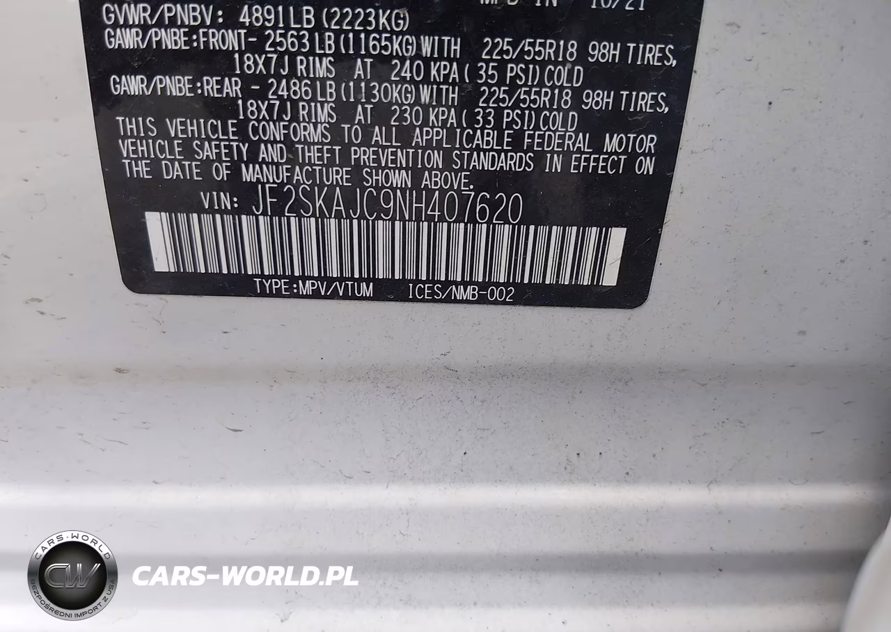 2022 Subaru Forester Sport VIN:JF2SKAJC9NH407620 - 9